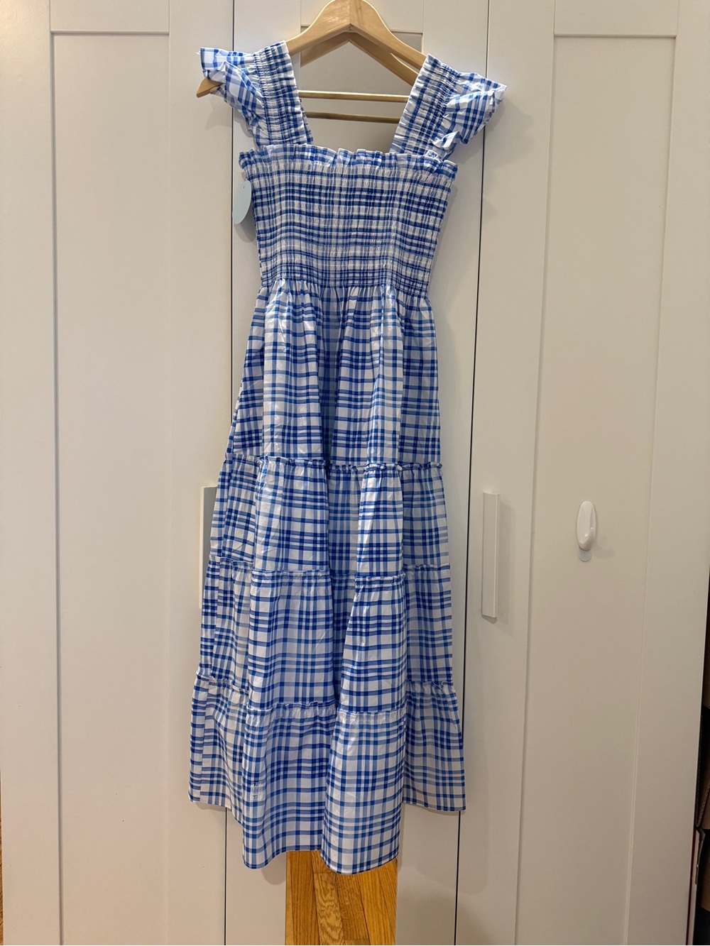 NWT Hill House Home The Ellie Nap Dress in Watercolor Gingham Blue